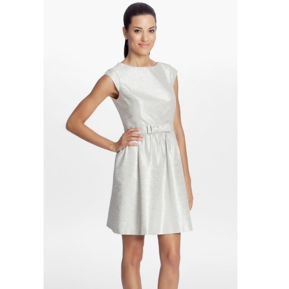 Cynthia Steffe Silver dress with bow - Picture 1 of 4